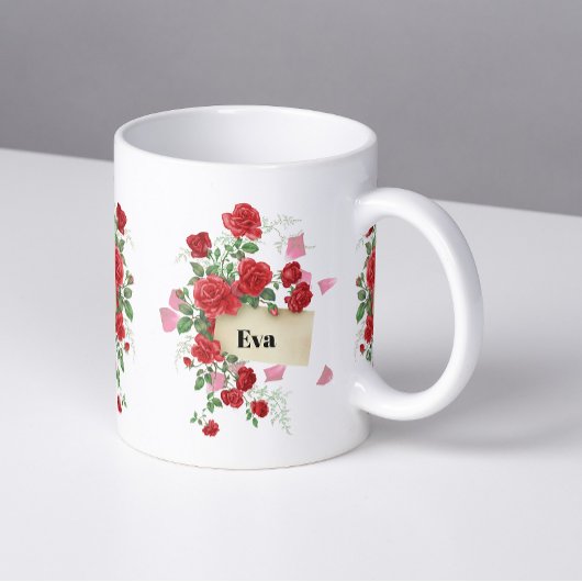 Tasse von rote Rosen
