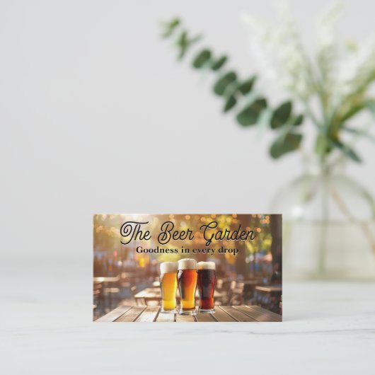 Tasse von Schaumbier | Restaurant im Freien Visitenkarte (Stehend Vorderseite)