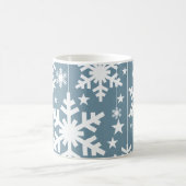 Tasse von Schneeflocken und Sternen, blau (Mittel)