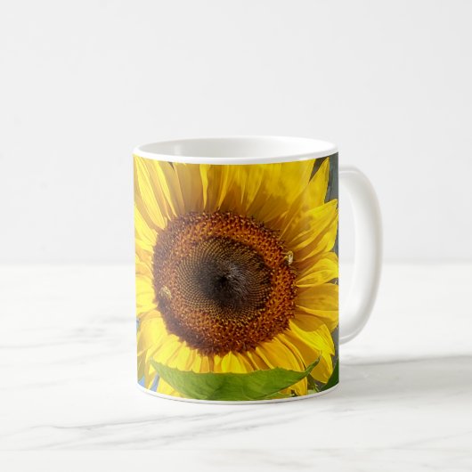 Tasse von Sonnenblumen und Bienen (VorderseiteRechts)