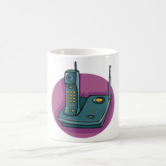 Tasse von Telefon und Anrufbeantwortern