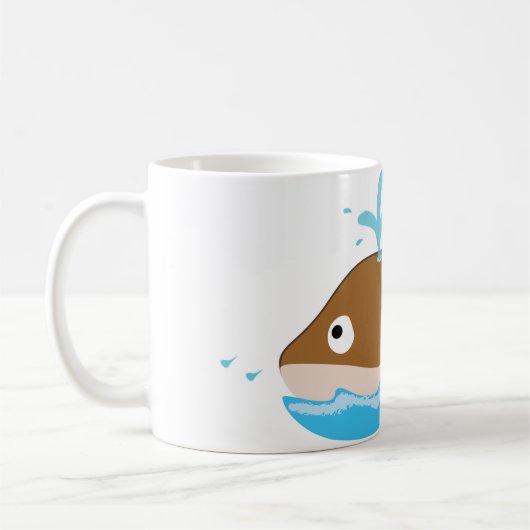Tasse von Walen aus niedlichem Cartoon (Links)
