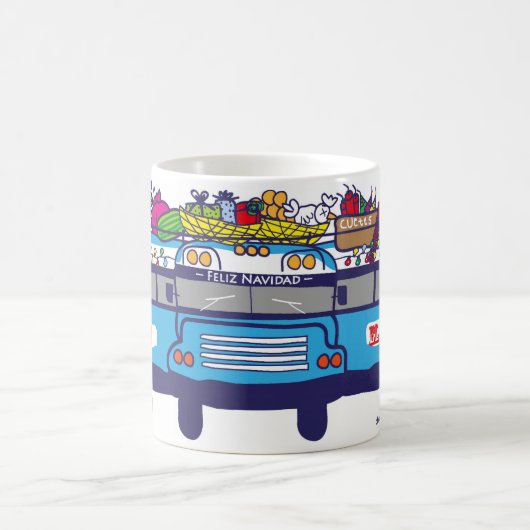 Tasse von Weihnachtlichem Bus (Mittel)