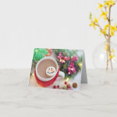 Tasse von Weihnachts-Kakao, Snowman Marshmallow Karte (Gelbe Blume)