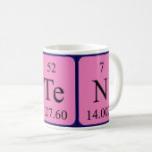 Tasse von zehn periodischen Tabellennamen (VorderseiteRechts)
