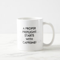 /Tasse vor dem Flug nach dem Flug