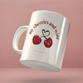 Tasse Wasserfarbe Rote Kirsche Herz