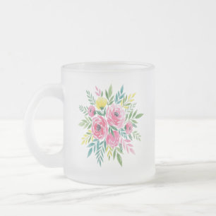 Tasse Wasserfarben - Blume im lockeren Stil