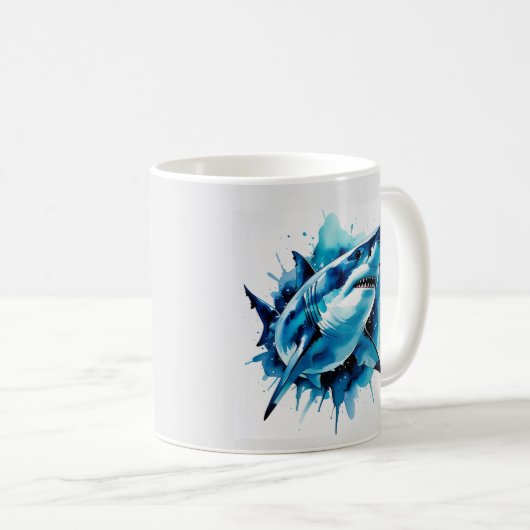 Tasse Wasserfarbener Hai - Kunst des Ozeans (VorderseiteRechts)