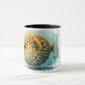Tasse - Wasserfarbenserie: Blowfish (Zentrum)