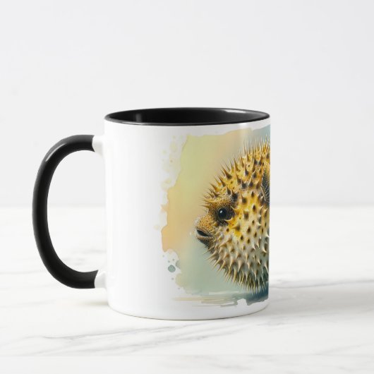Tasse - Wasserfarbenserie: Blowfish (Links)