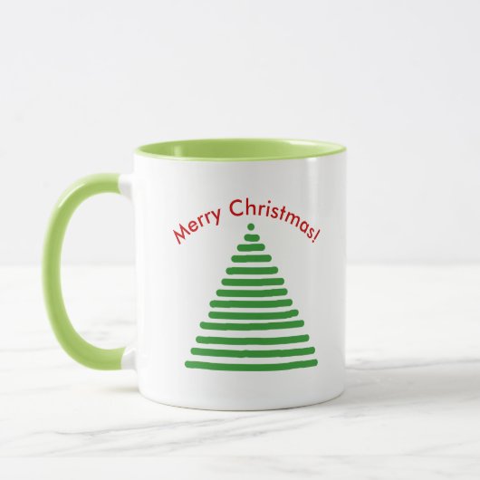 Tasse - Weihnachtsbaum mit Kurven Text (Links)