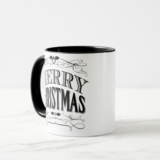 Tasse Weihnachtsschalkpappkunst (Vorderseite Links)