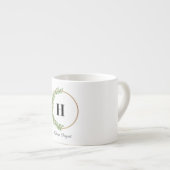 Tasse: Weiße Eleganz mit Grün und Schwarz Espressotasse (Vorderseite Rechts)