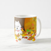 Tasse - Westie Hund im Herbst-Blätter (VorderseiteRechts)