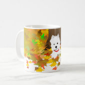 Tasse - Westie Hund im Herbst-Blätter (Vorderseite Links)