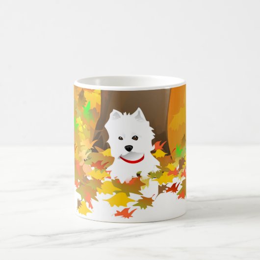 Tasse - Westie Hund im Herbst-Blätter (Mittel)