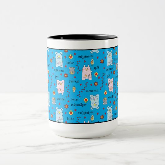 Tasse "Whimsical Hanukkah Pets" (Zentrum)