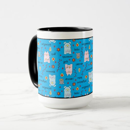 Tasse "Whimsical Hanukkah Pets" (Vorderseite Links)