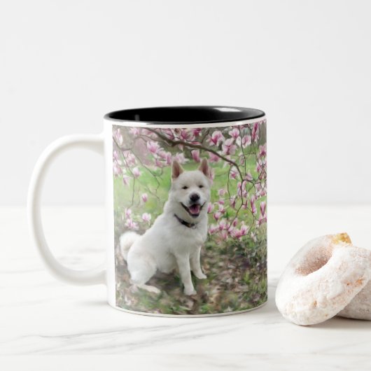 Tasse - White Akita (Mit Donut)