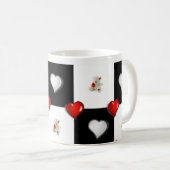 Tasse "White Teddy Bear Red Hearts" (VorderseiteRechts)
