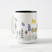 Tasse Wildblume Schmetterling Tasse Frühling (Vorderseite Links)