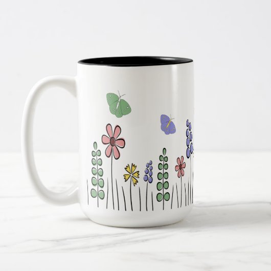 Tasse Wildblume Schmetterling Tasse Frühling (Links)
