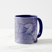 Tasse - Wilde Pferde in Blau (VorderseiteRechts)