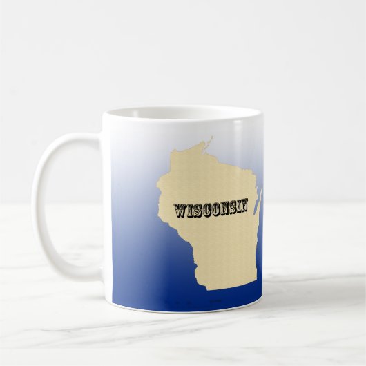 Tasse - Wisconsin Staat Karte mit Stadt (Links)