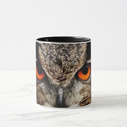 Tasse Wise Owl Bird Eyes Feather Wald Feld (Zentrum)