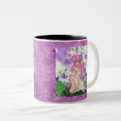 Tasse Young Girl Sitting with PurplelButterflies (VorderseiteRechts)