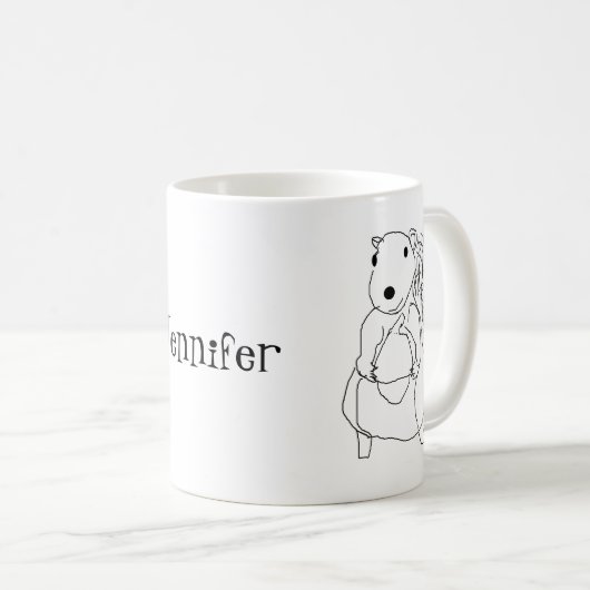 Tasse - Zeichnend Eichhörnchen und Name (VorderseiteRechts)