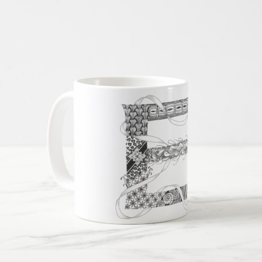 Tasse - Zenletter "E " (Vorderseite Links)