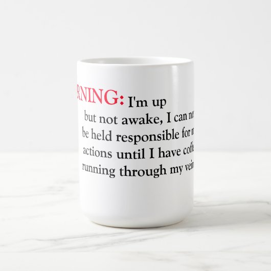 Tasse/Zitat "Warnung" Kaffeetasse (Mittel)