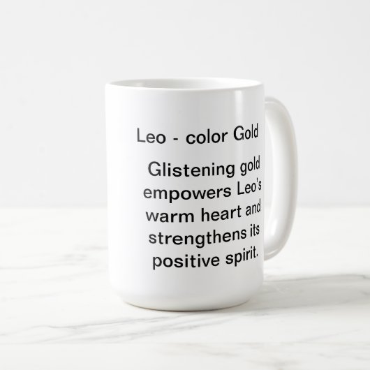 Tasse - Zodiakfarbe für Leo (VorderseiteRechts)