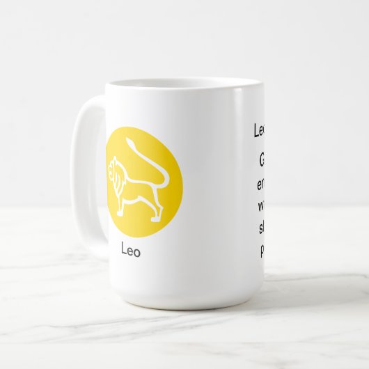 Tasse - Zodiakfarbe für Leo (Vorderseite Links)