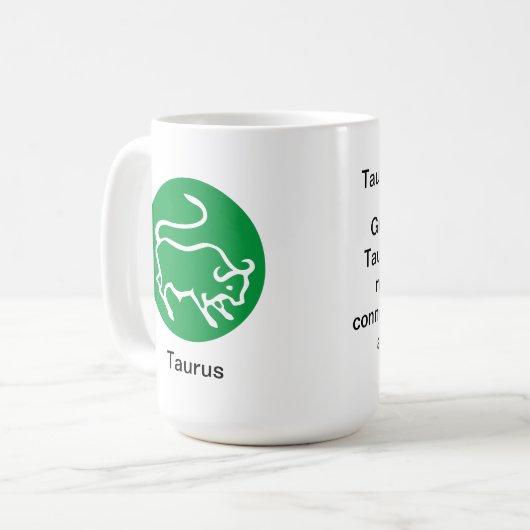 Tasse - Zodiakfarbe für Taurus (Vorderseite Links)