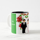 Tasse zu Weihnachten/Dezember Grüner Polterabend (Vorderseite Links)