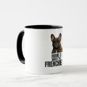 Tasse "Zuhause ist, wo der Frenchie ist" (Vorderseite Links)