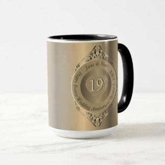 Tasse zum 19. oder 8. Geburtstag der Bronze