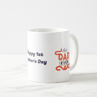 Tasse zum 1. Vatertag - Blauer Text