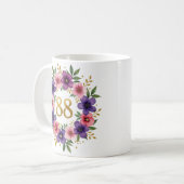 Tasse zum 88. Geburtstag - Blumenkranz mit Goldnum (Vorderseite Links)