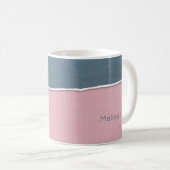 Tasse zum Blauen und rosa Textur-individuelle Name (VorderseiteRechts)