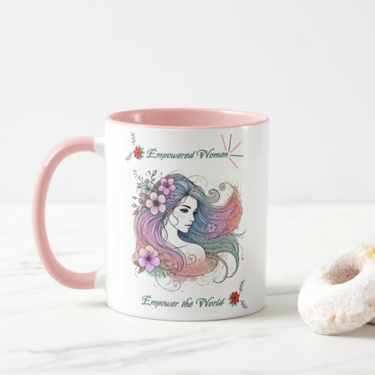 Tasse zum Frauentag Inspiration Kaffee (Mit Donut)