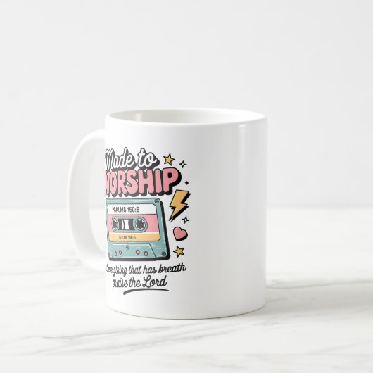 Tasse zum Gottesdienst | Retro-Christlicher Kaffee (Vorderseite Links)