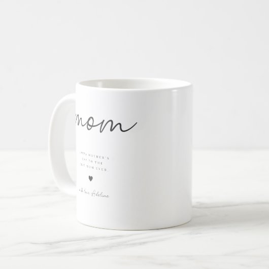 Tasse zum Minimalistischen Muttertag (Vorderseite Links)