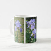 Tasse zum Muttertag mit Blue Mauve Irises (Vorderseite Links)