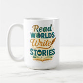 Tasse zum Schreiben von Geschichten in Welten lese (Links)