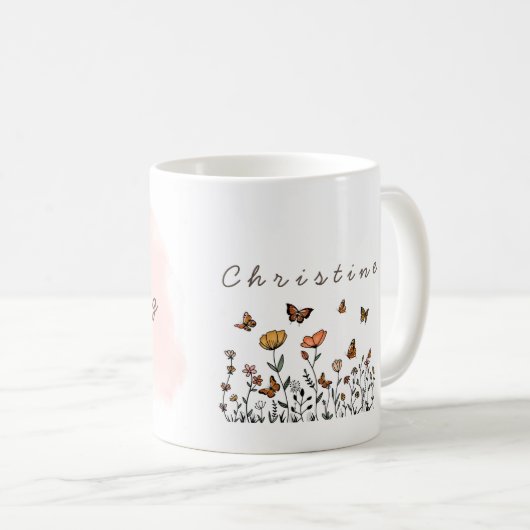 Tasse zum Schreiben von personalisierten Buchstabe (VorderseiteRechts)