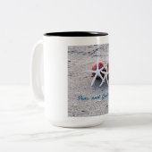 Tasse zum Thema "Urlaub am Strand" mit Seestern un (Vorderseite Links)